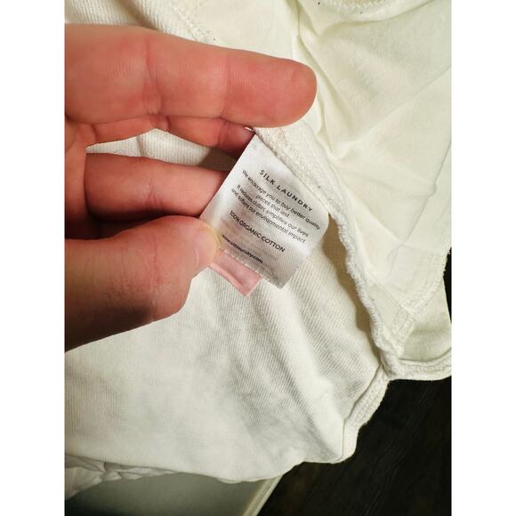 SILK LAUNDRY Off-White 100% Organic Cotton Long Sleeve Front Button Jacket L - Picture 9 of 16